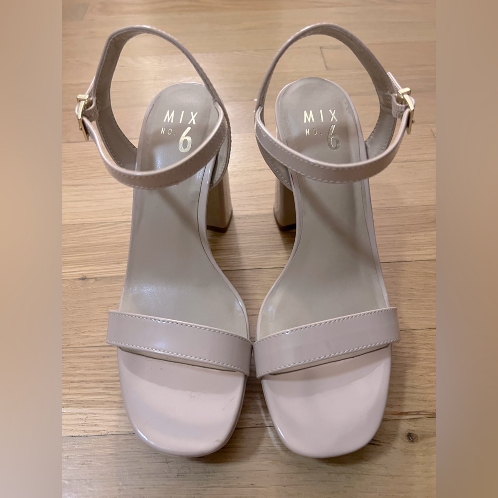 Nude Block Heels